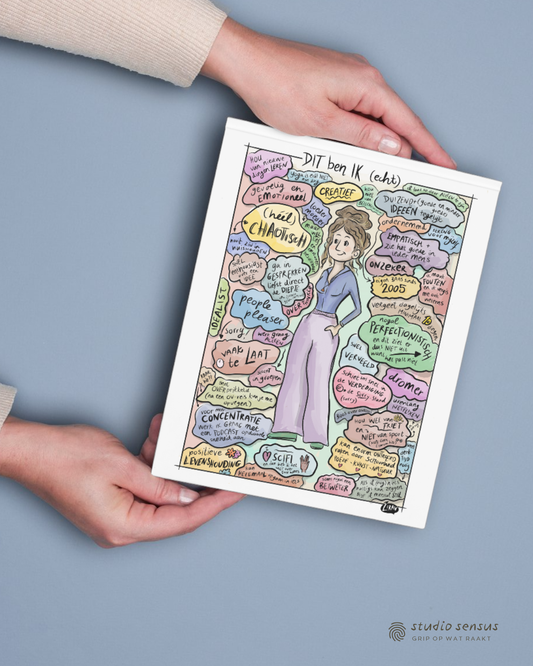 Ingevuld voorbeeld van het sjabloon 'dit ben ik echt'