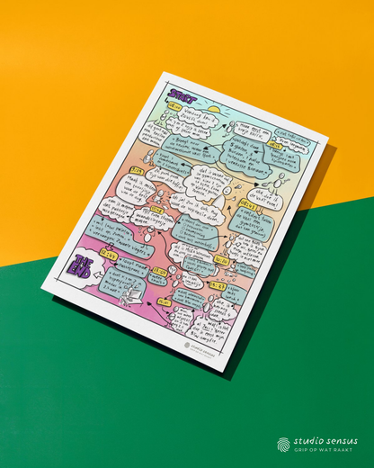 Een grafische weergave van de poster een gewone werkdag